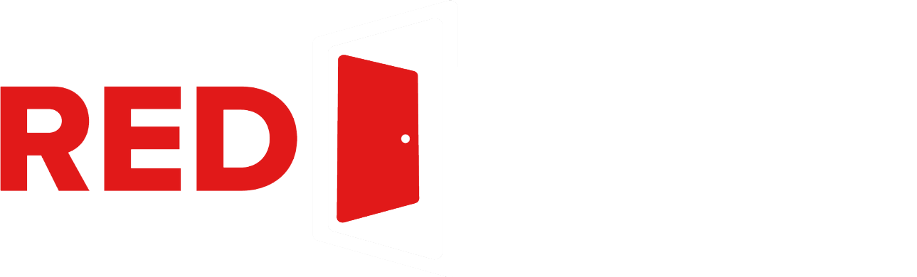 Red Door Contracting LLC Logo with white lettering